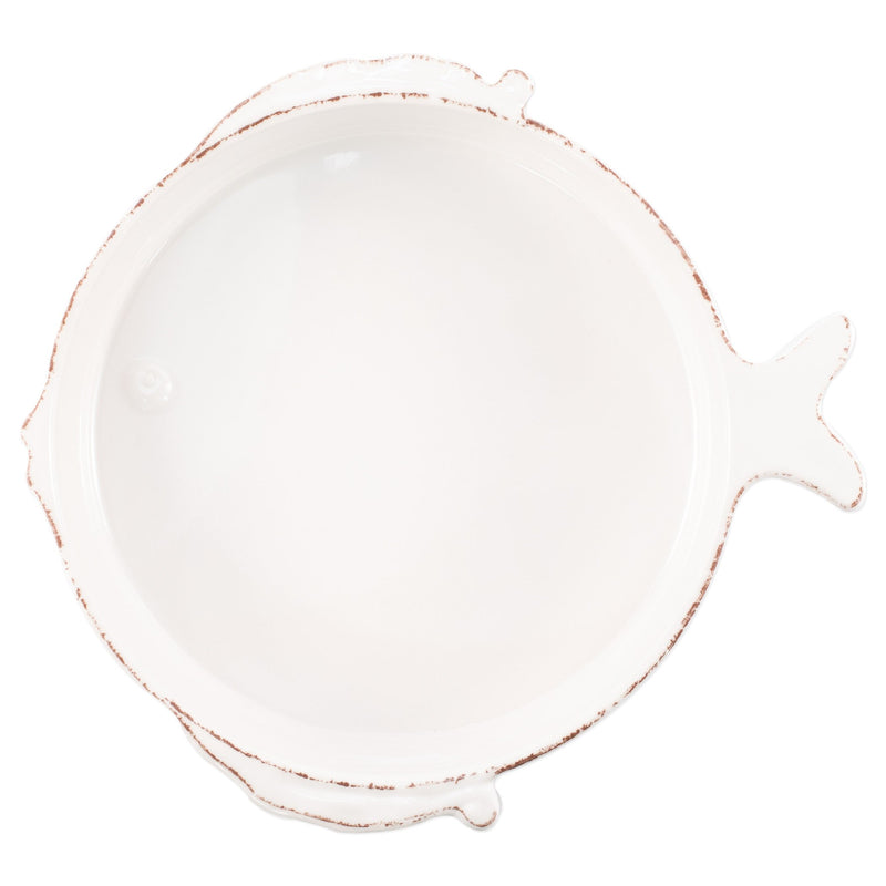 Melamine Lastra Fish White Medium Serving Bowl