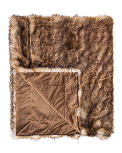 Red Wolf Faux Fur Throw