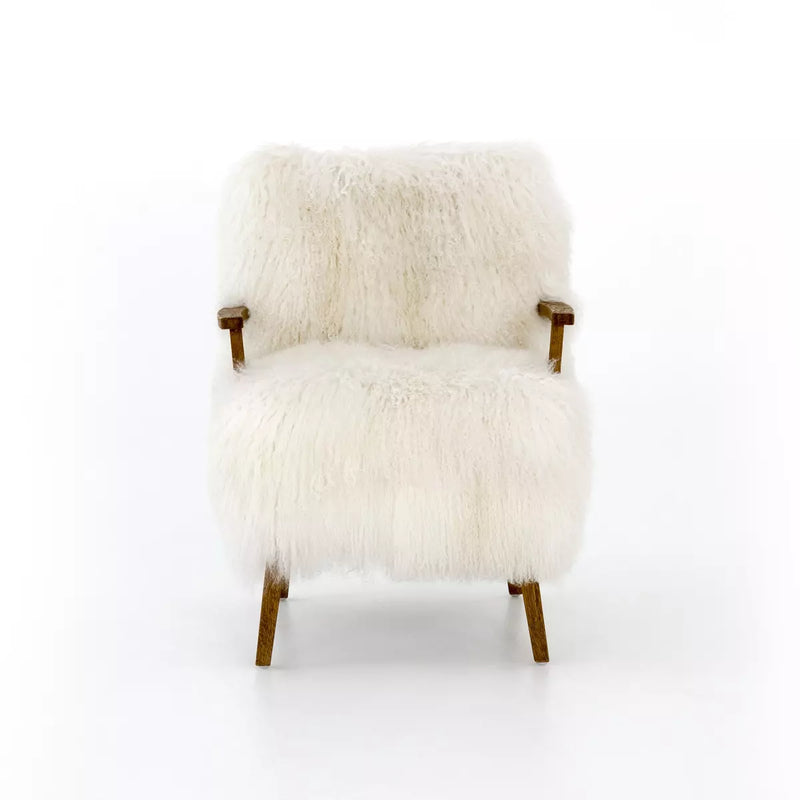 Ashland Armchair - Mongolia Cream Fur (Black Legs)
