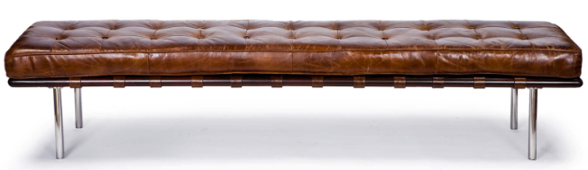 Tufted Gallery Bench (Cigar)