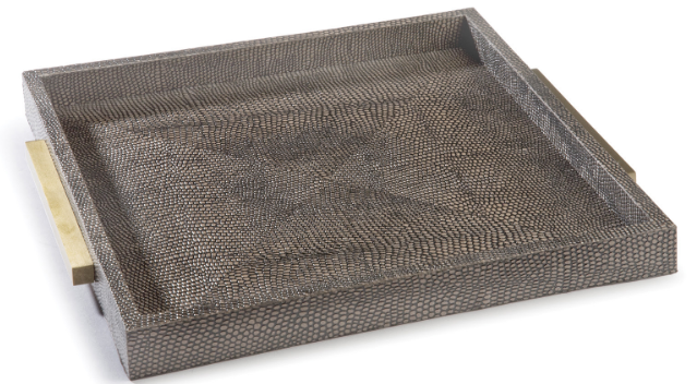 Square Shagreen Boutique Tray (Vintage Brown Snake)