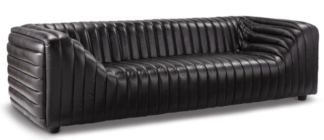 Sarasota Leather Sofa (Modern Black)