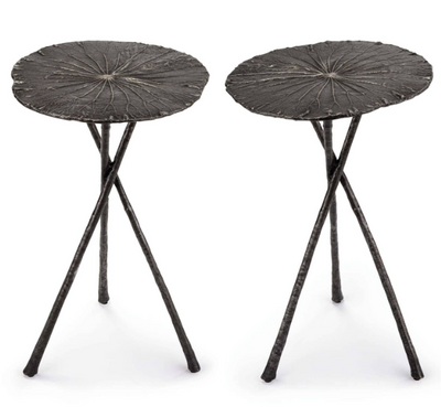 Lotus Table Small (Set of 2) Dark Nickel