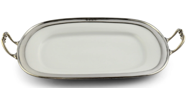 Rectangular Porcelain Tray w/Handles