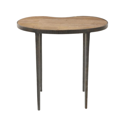Kidney End Table Natural/Iron
