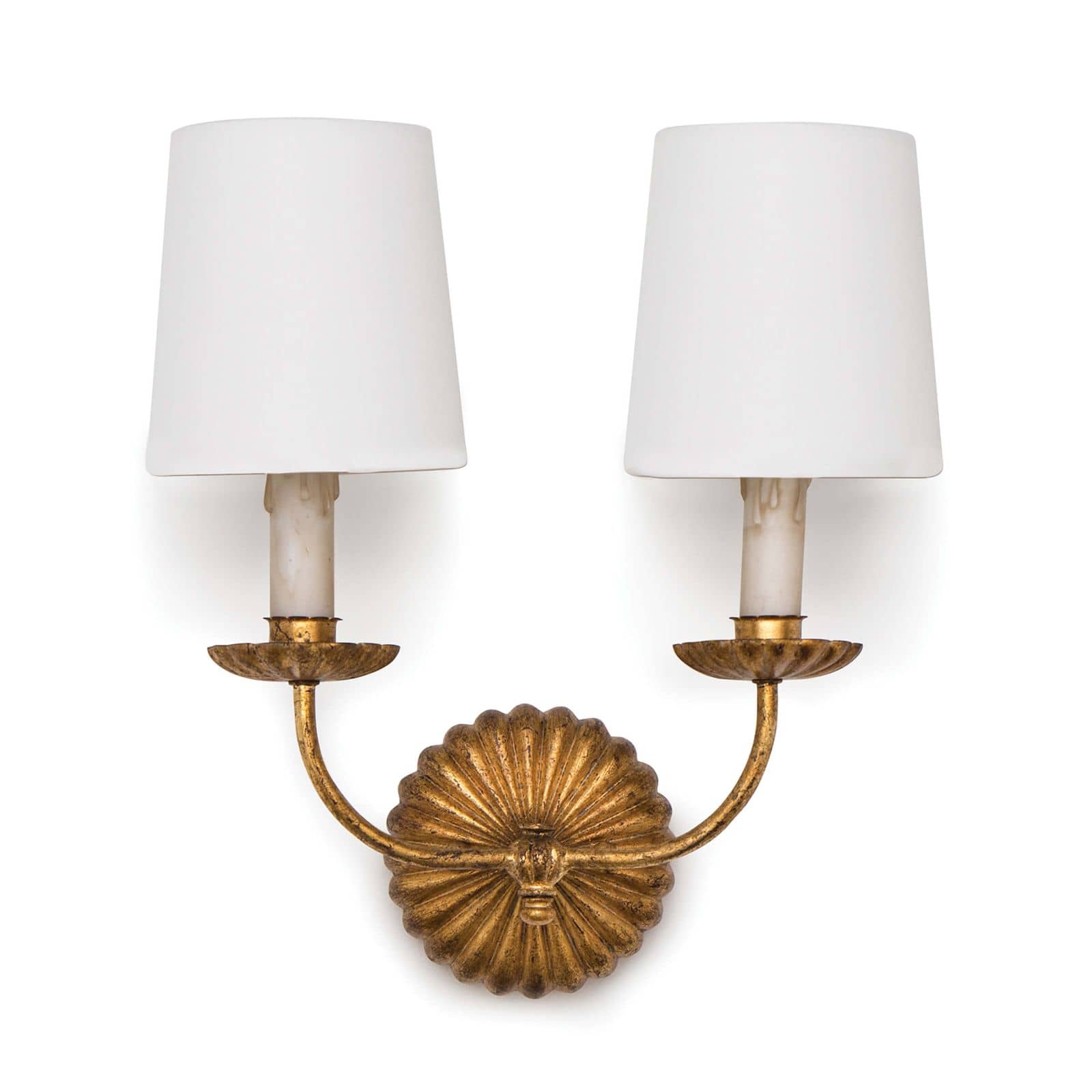 Clove Sconce Double (Antique Gold Leaf)