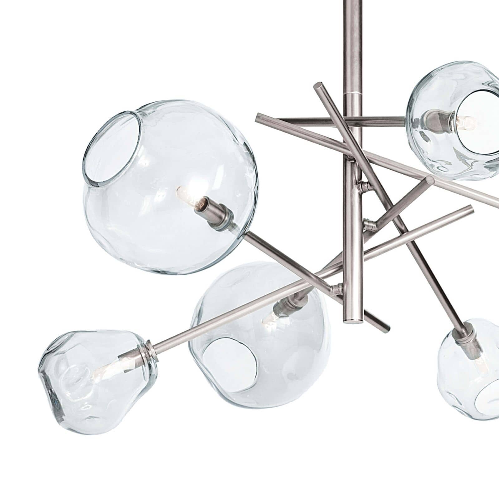 Molten Chandelier With Clear Glass (Polished Nickel)