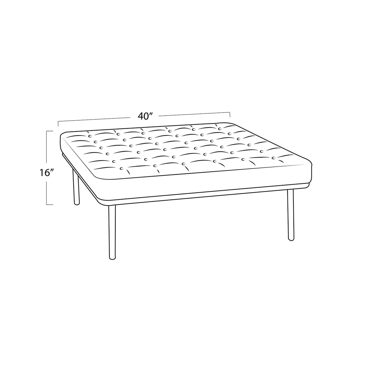 Tufted Bench Square (Modern Black)