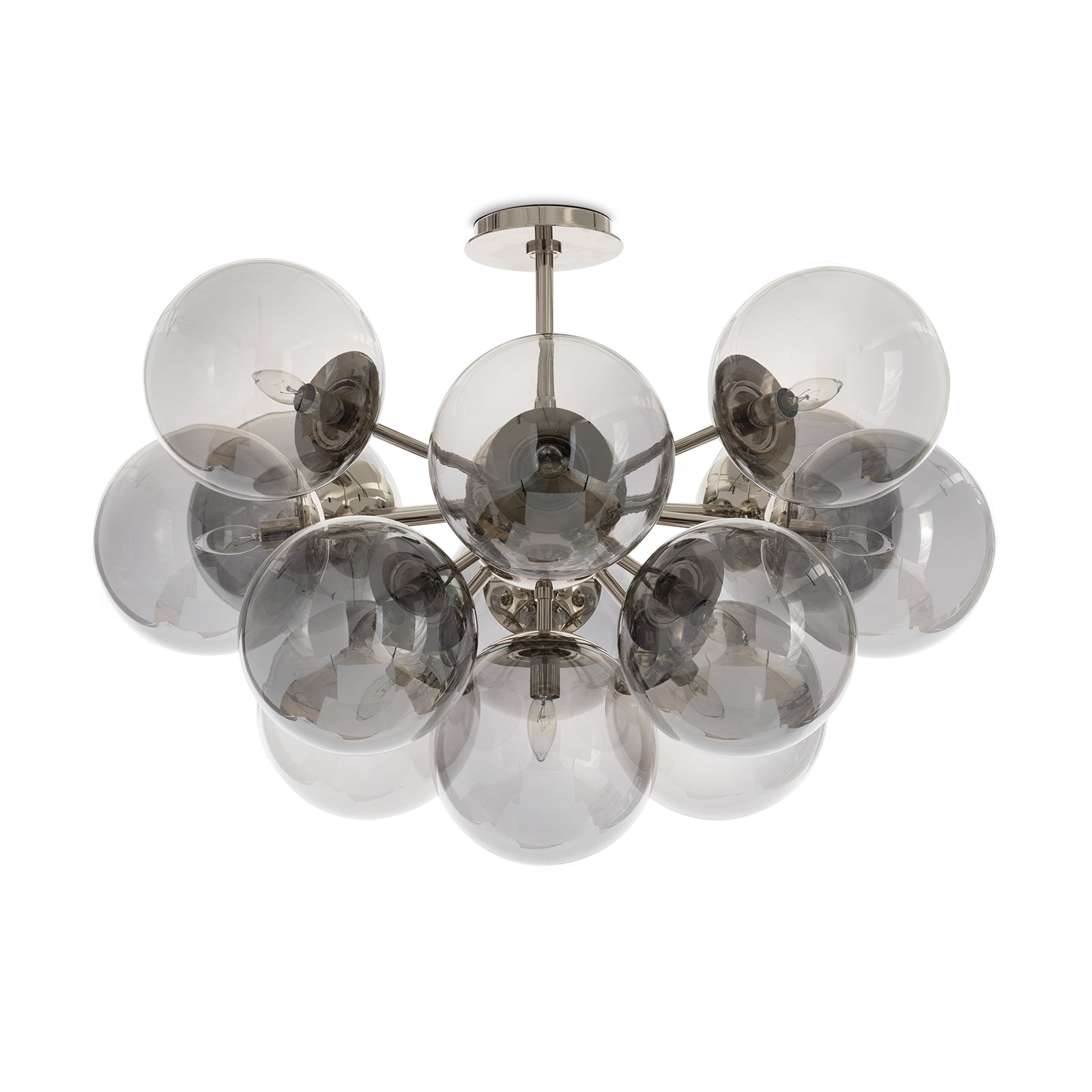 Shine Flush Mount (Polished Nickel with Smoke Glass)
