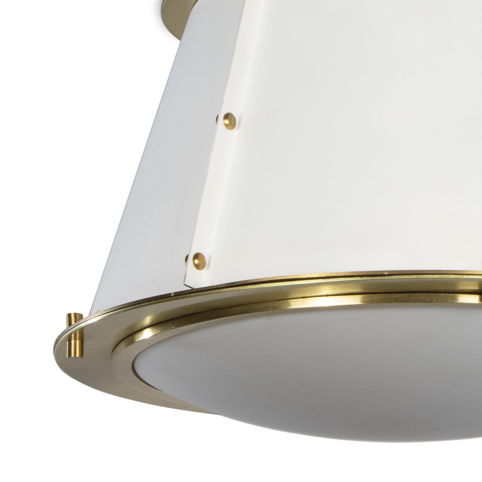 French Maid Flush Mount (White and Natural Brass)