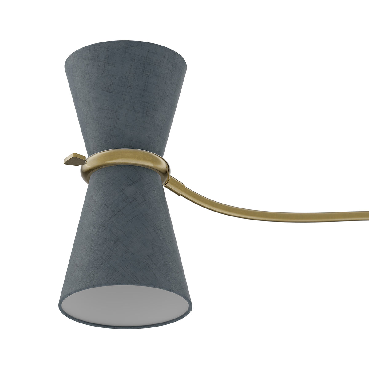 Gable Linear Chandelier (Antique Brass with Storm Blue Shade)