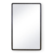 Knox Leather Rectangle Mirror (Black)