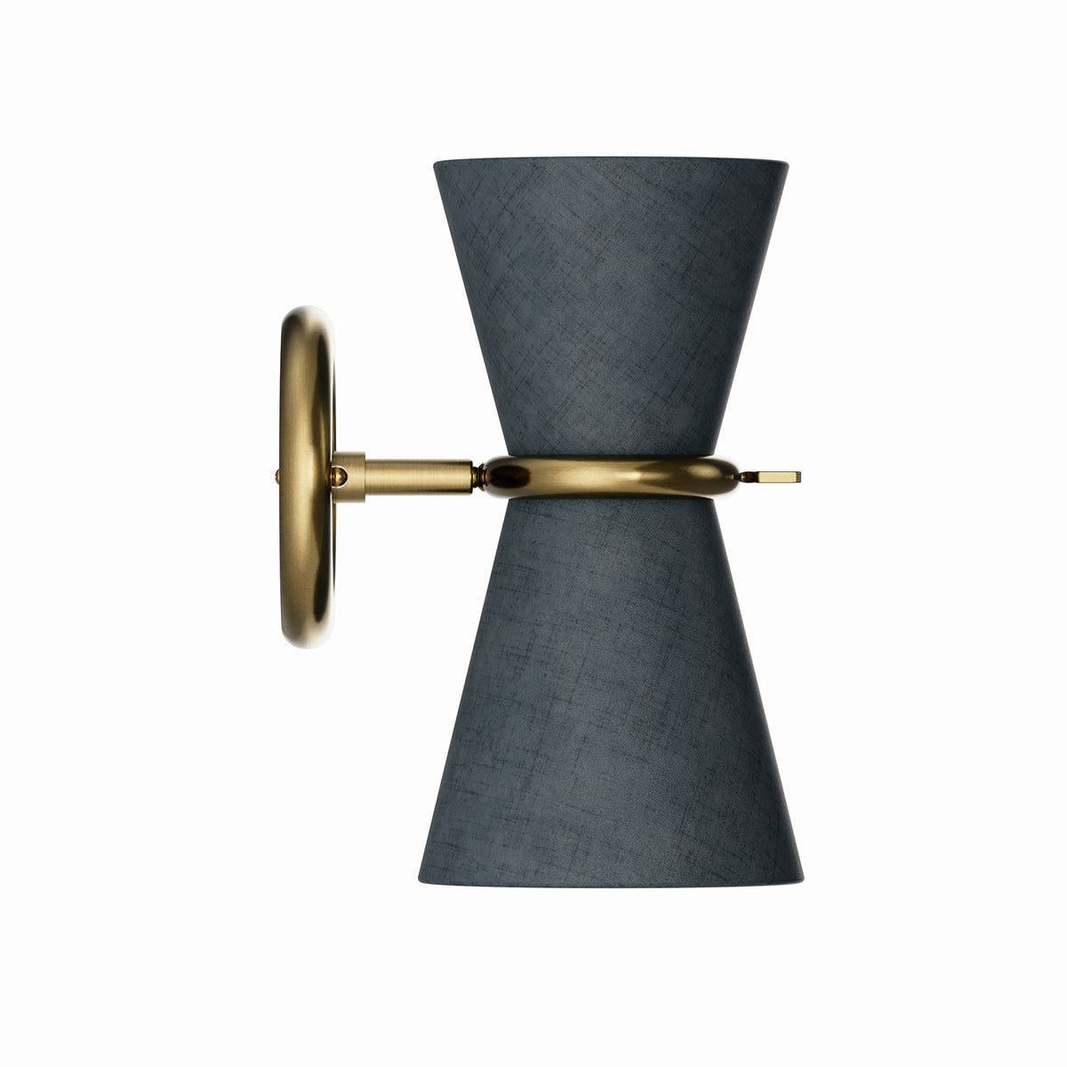 Gable Sconce (Antique Natural Brass with Storm Blue Shade)
