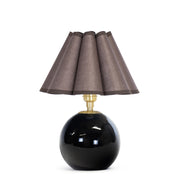 Giorgio Black Glass Mini Lamp (Natural Brass with Umber Scalloped Shade)