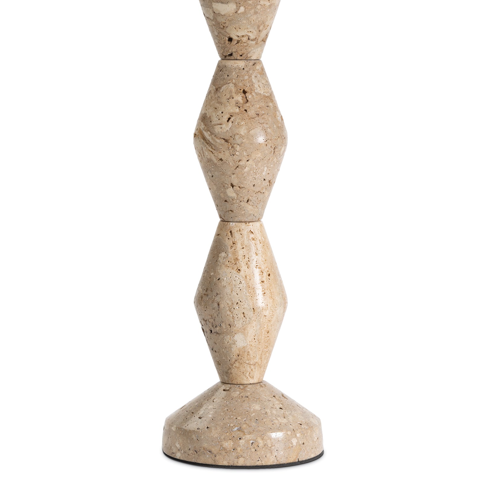 Crew Travertine Buffet Lamp (Black Shade)