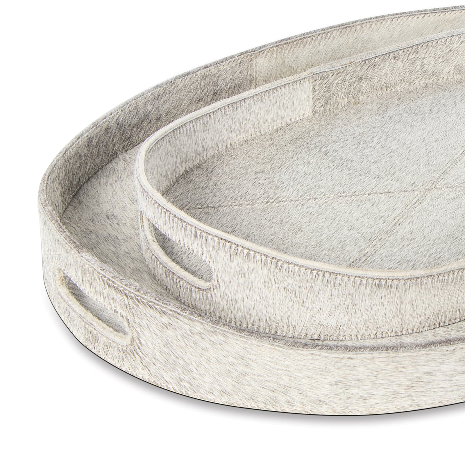 Andres Hair on Hide Tray Set (Grey)