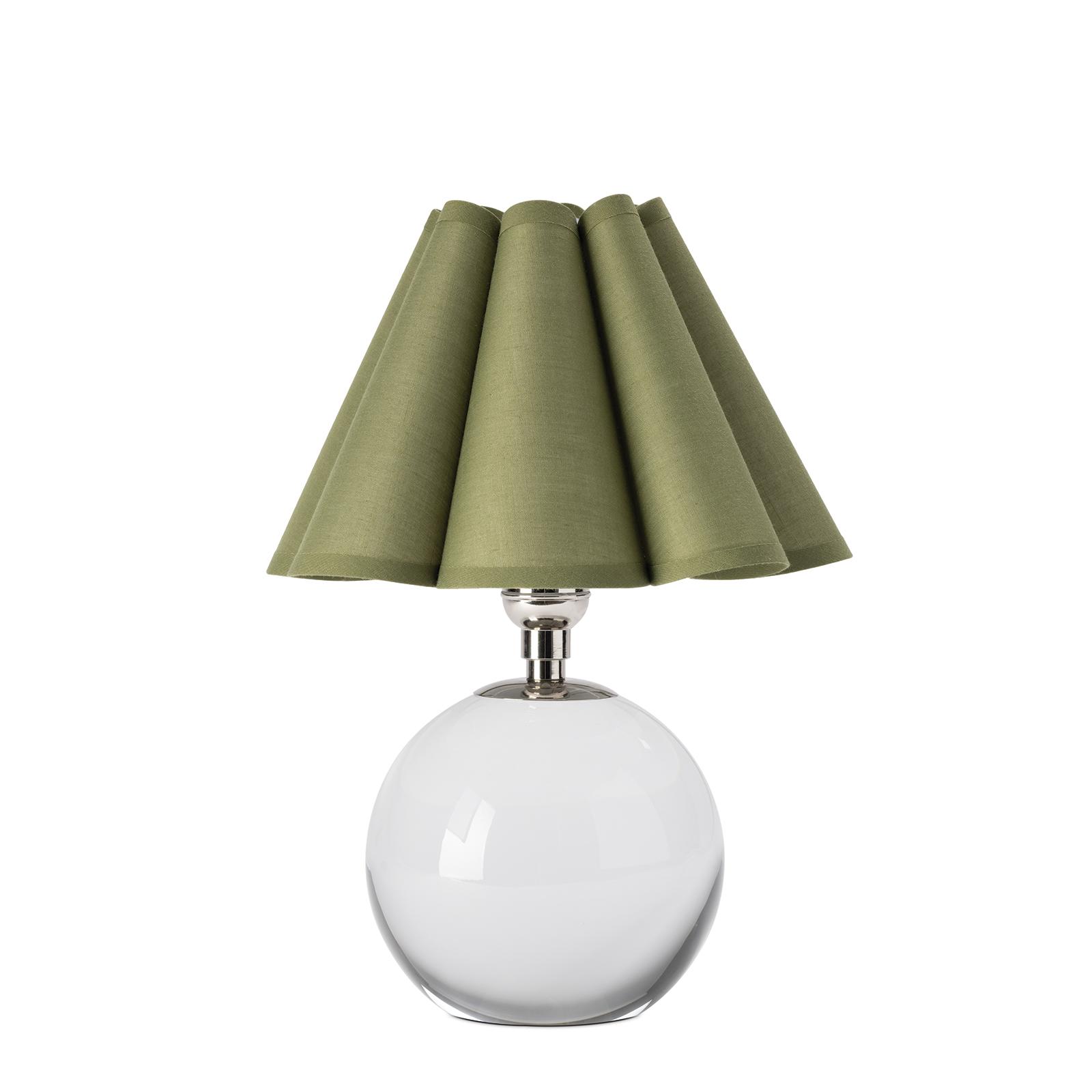 Giorgio Crystal Mini Lamp (Polished Nickel with Olive Scalloped Shade)