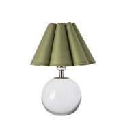 Giorgio Crystal Mini Lamp (Polished Nickel with Olive Scalloped Shade)