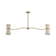 Gable Linear Chandelier (Antique Natural Brass with Oyster Shade)