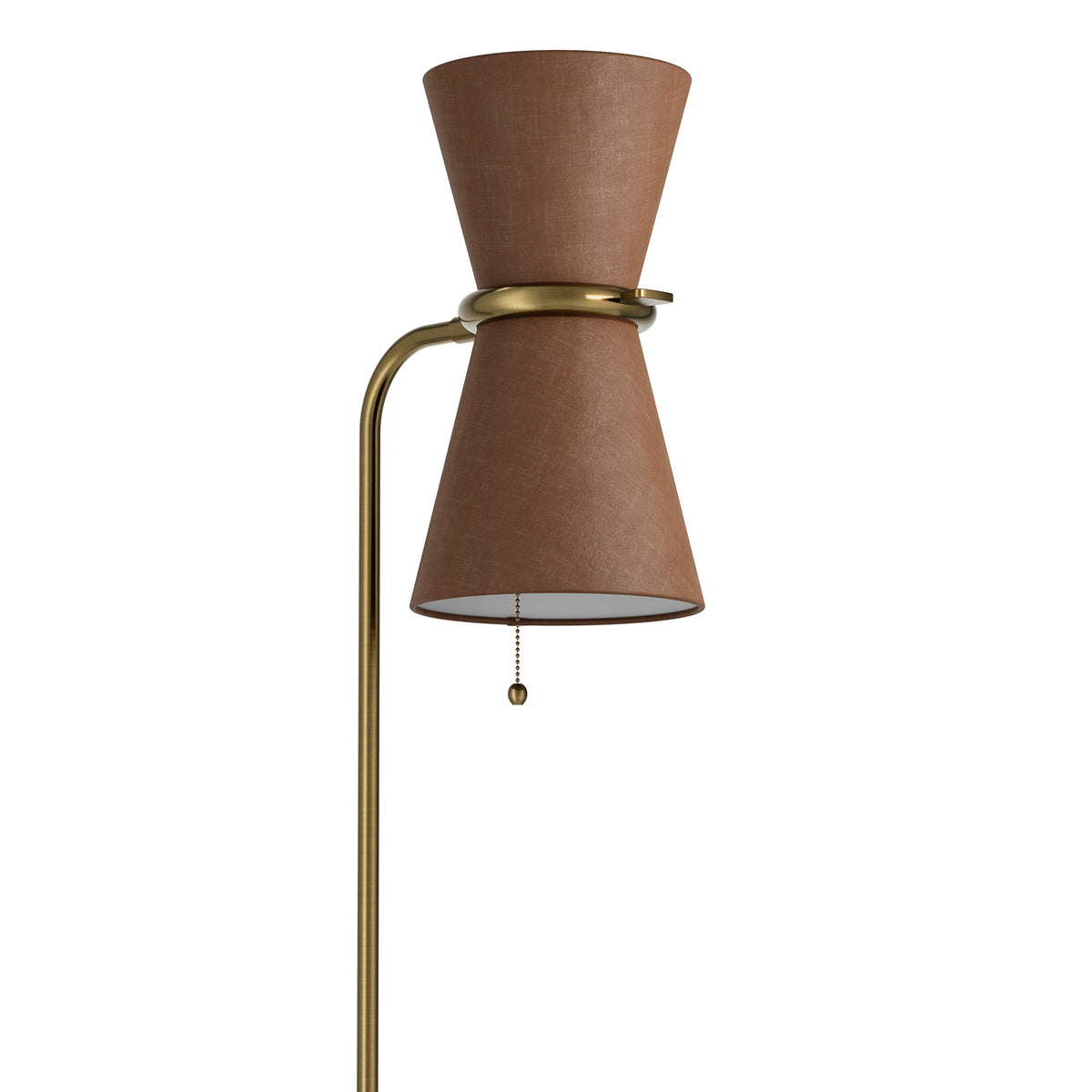 Gable Floor Lamp (Antique Natural Brass with Russet Shade)