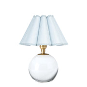 Giorgio Crystal Mini Lamp (Natural Brass with Mist Blue Scalloped Shade)