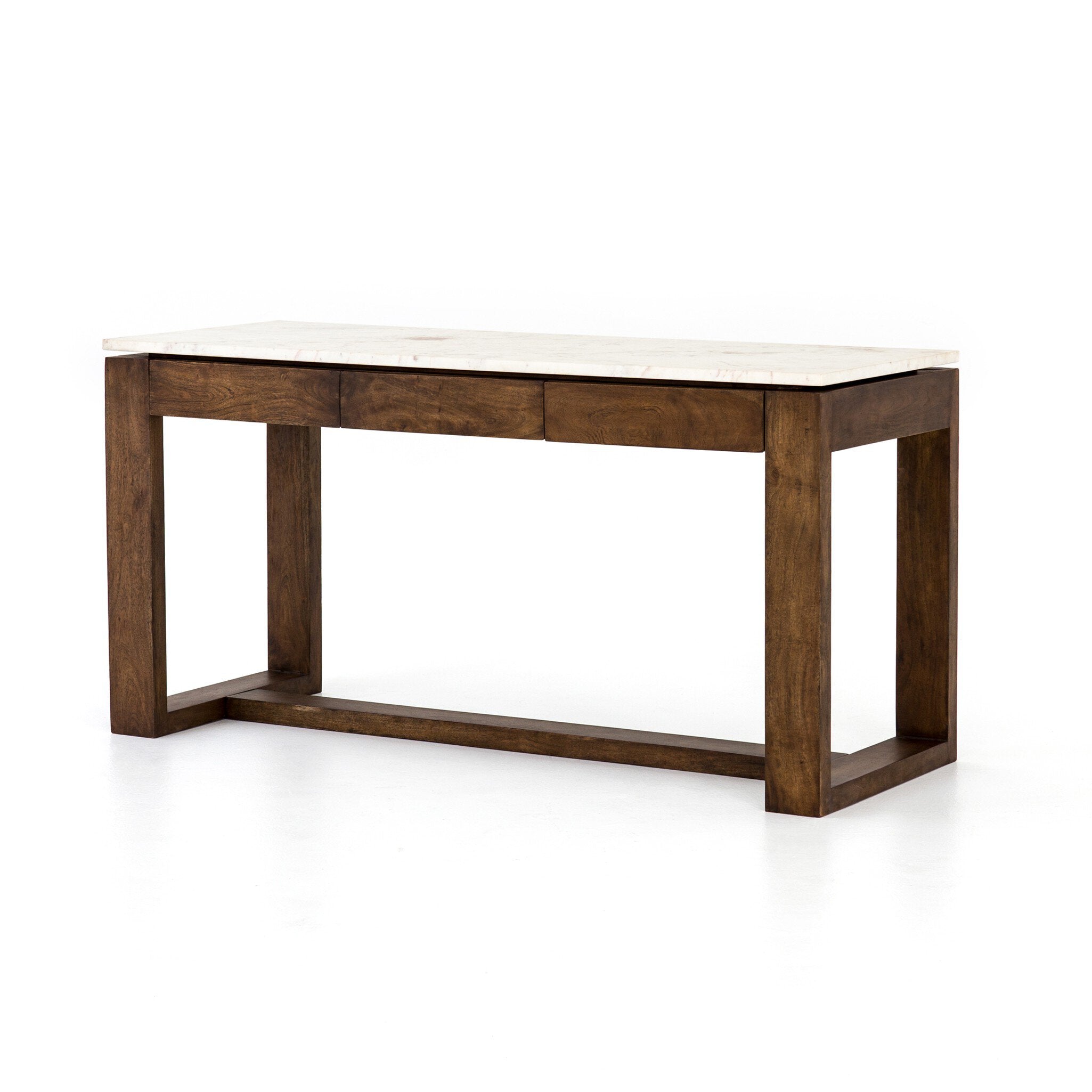 Everton Kitchen Island - Polished White Marble