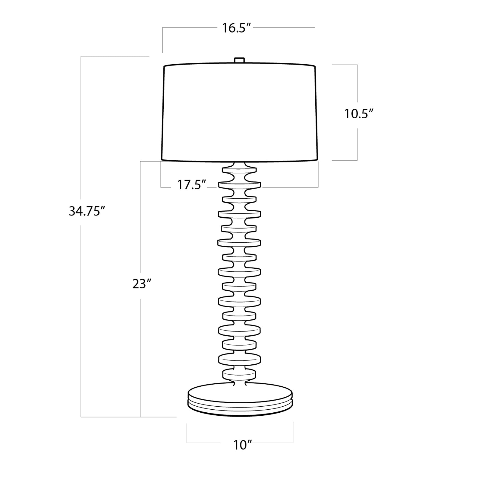 Fishbone Buffet Lamp (White Wash)