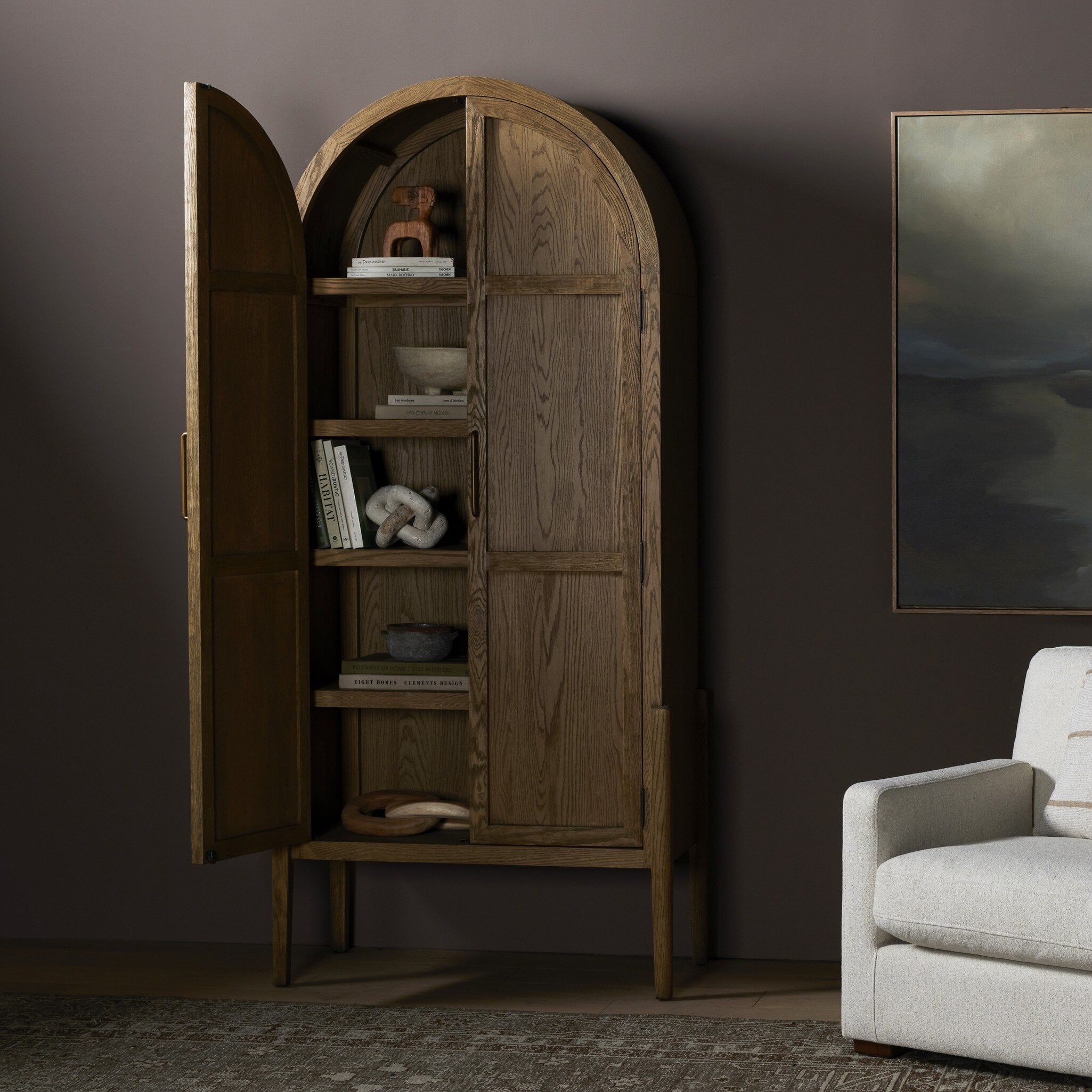 Tolle Panel Door Cabinet - Drifted Oak Veneer