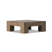 Abaso Small Square Coffee Table - Rustic Wormwood Oak