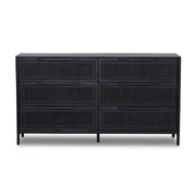 Sydney 6 Drawer Dresser - Black Cane