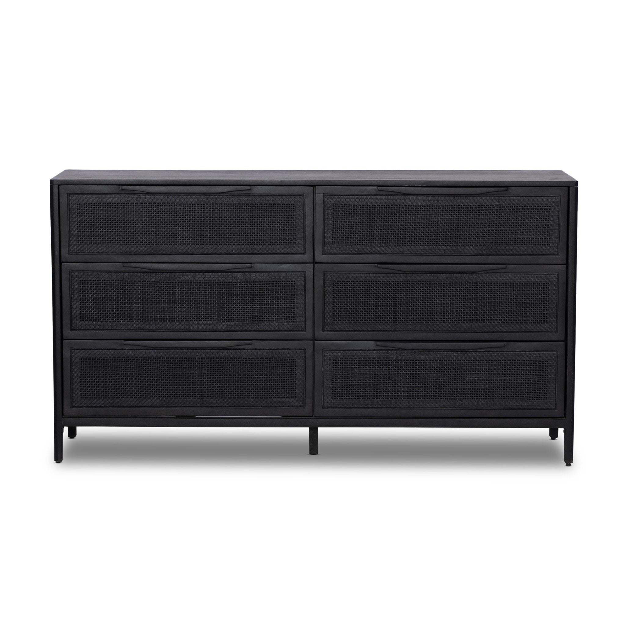 Sydney 6 Drawer Dresser - Black Cane
