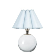 Giorgio Crystal Mini Lamp (Polished Nickel with Mist Blue Scalloped Shade)