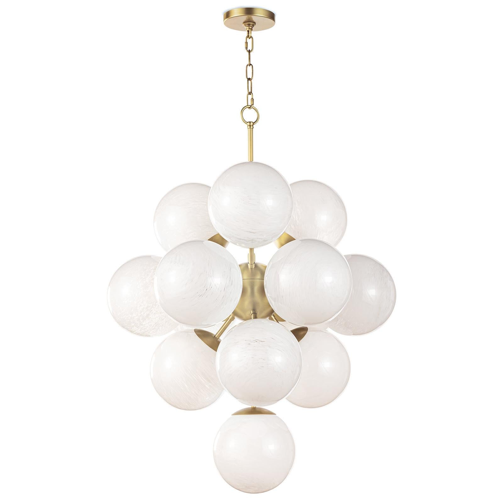 La Dame Chandelier (Swirl Glass Natural Brass)