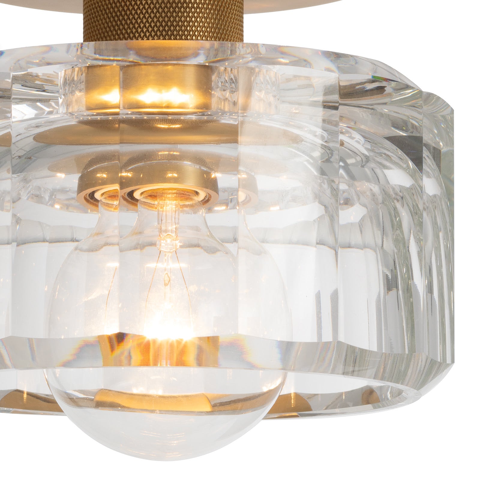 Bijoux Crystal Flush Mount (Natural Brass)