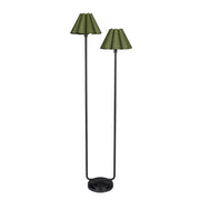 Polly Floor Lamp (Blackened Brass with Olive Scalloped Shade)