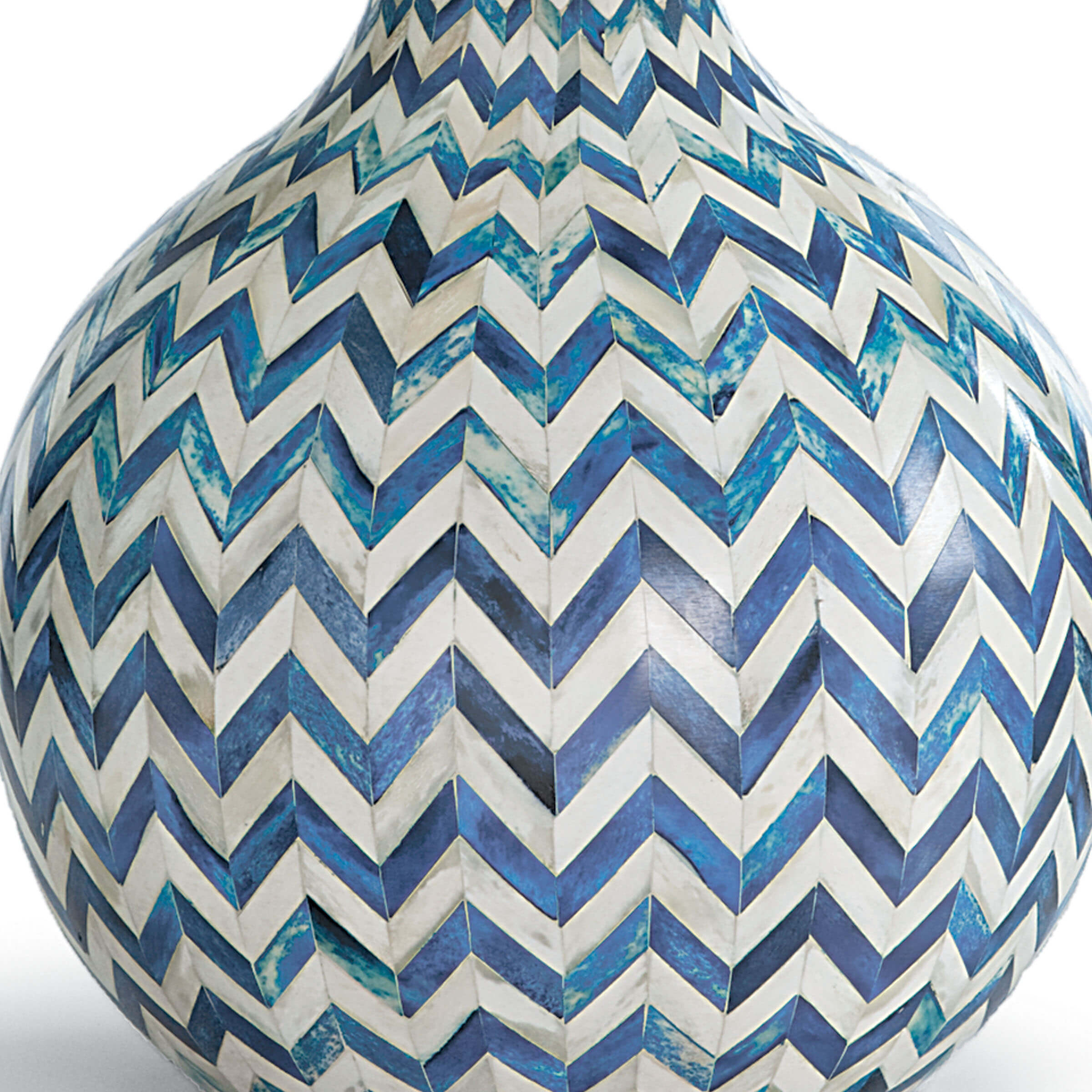 Chevron Bone Table Lamp (Indigo)