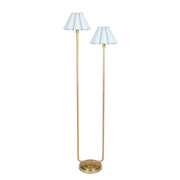 Polly Floor Lamp (Natural Brass with Mist Blue Scalloped Shade)