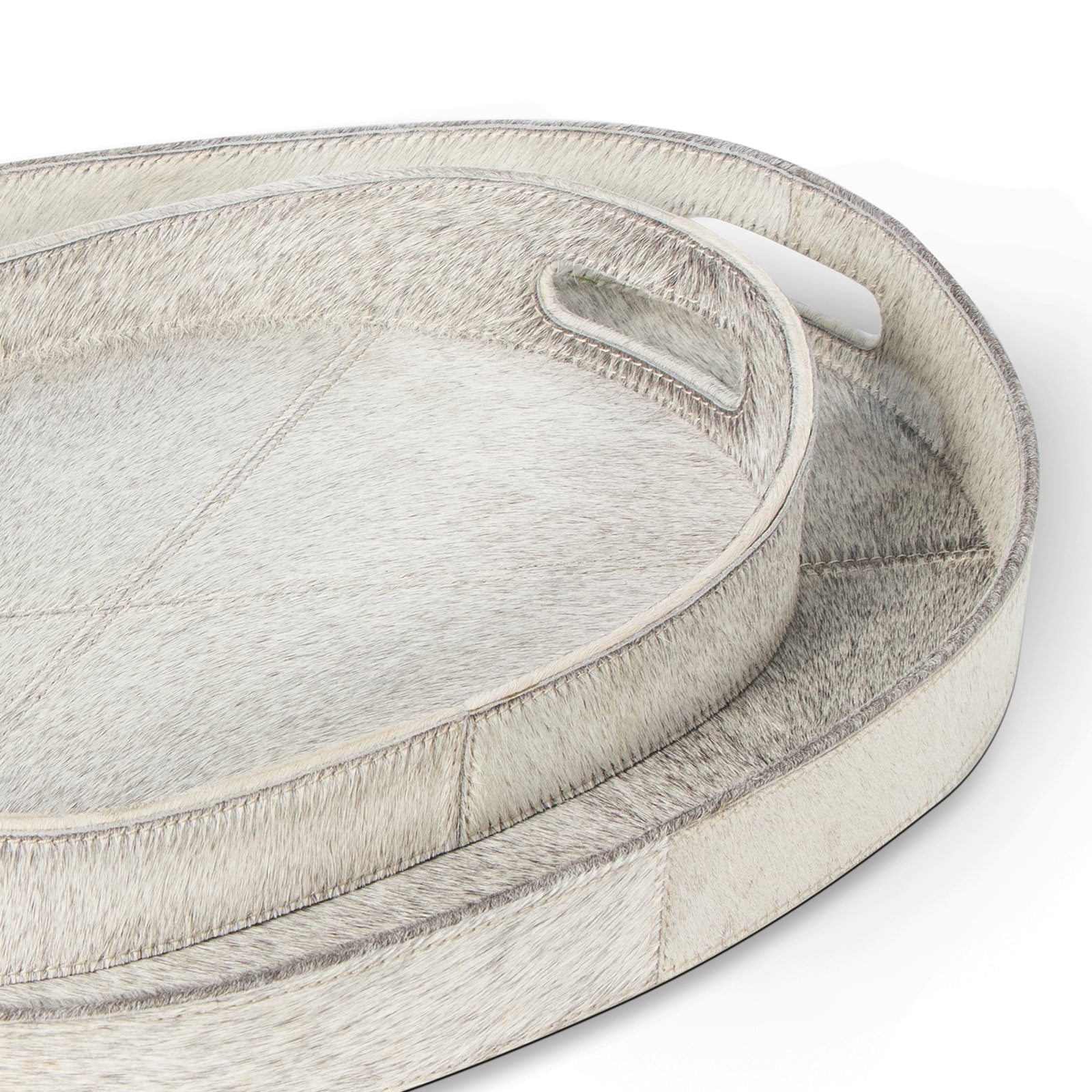 Andres Hair on Hide Tray Set (Grey)