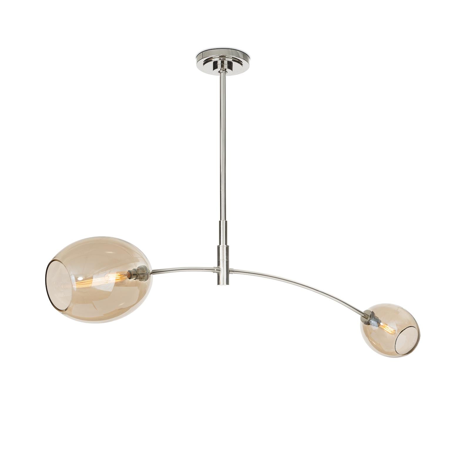 Artemis Pendant Double (Polished Nickel with Champagne Glass)