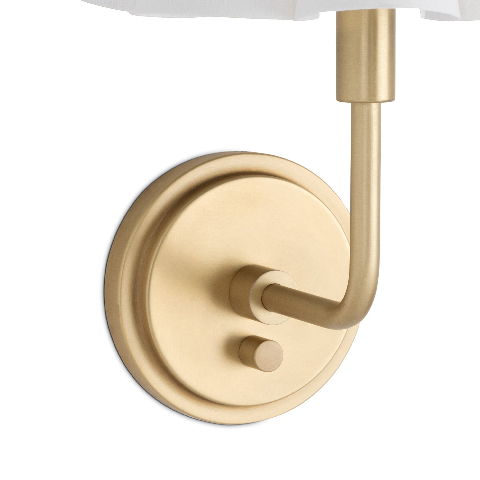 Polly Sconce Single (Natural Brass with Linen Scalloped Shade)