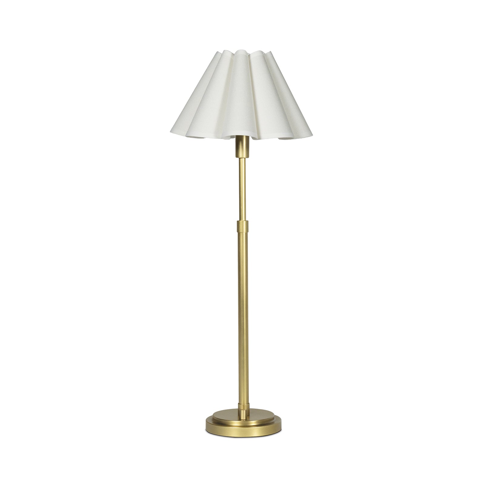 Polly Buffet Lamp (Natural Brass with Linen Scalloped Shade)