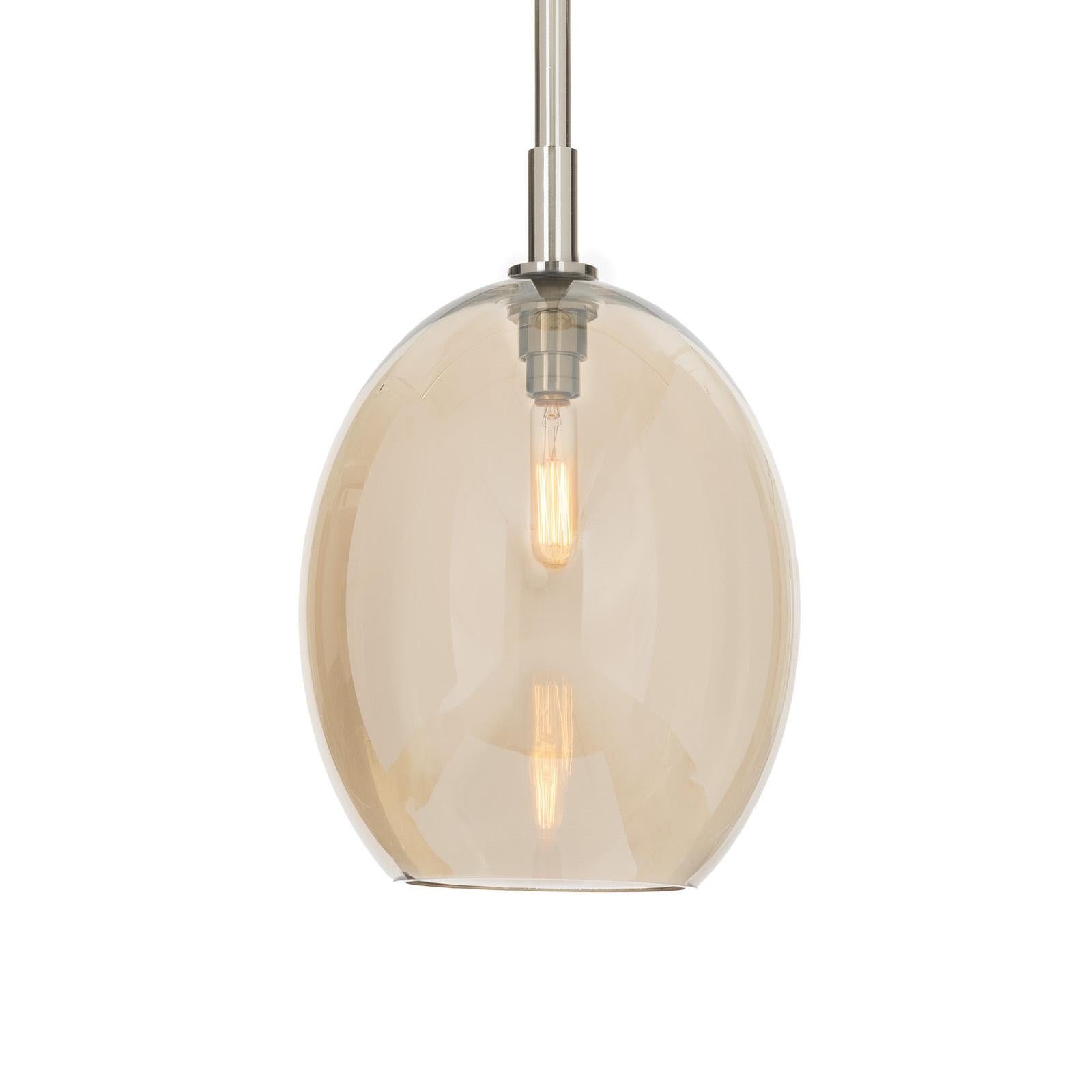 Artemis Pendant Single (Polished Nickel Champagne Glass)
