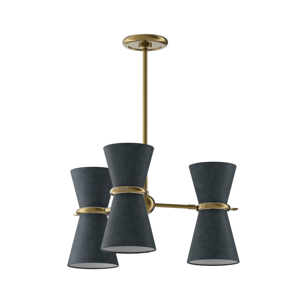 Gable Pendant (Antique Natural Brass with Storm Blue Shade)