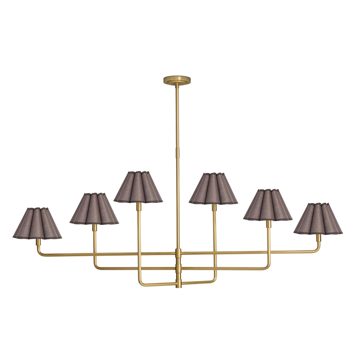 Polly Chandelier (Natural Brass with Umber Scalloped Shade) - 2 cartons
