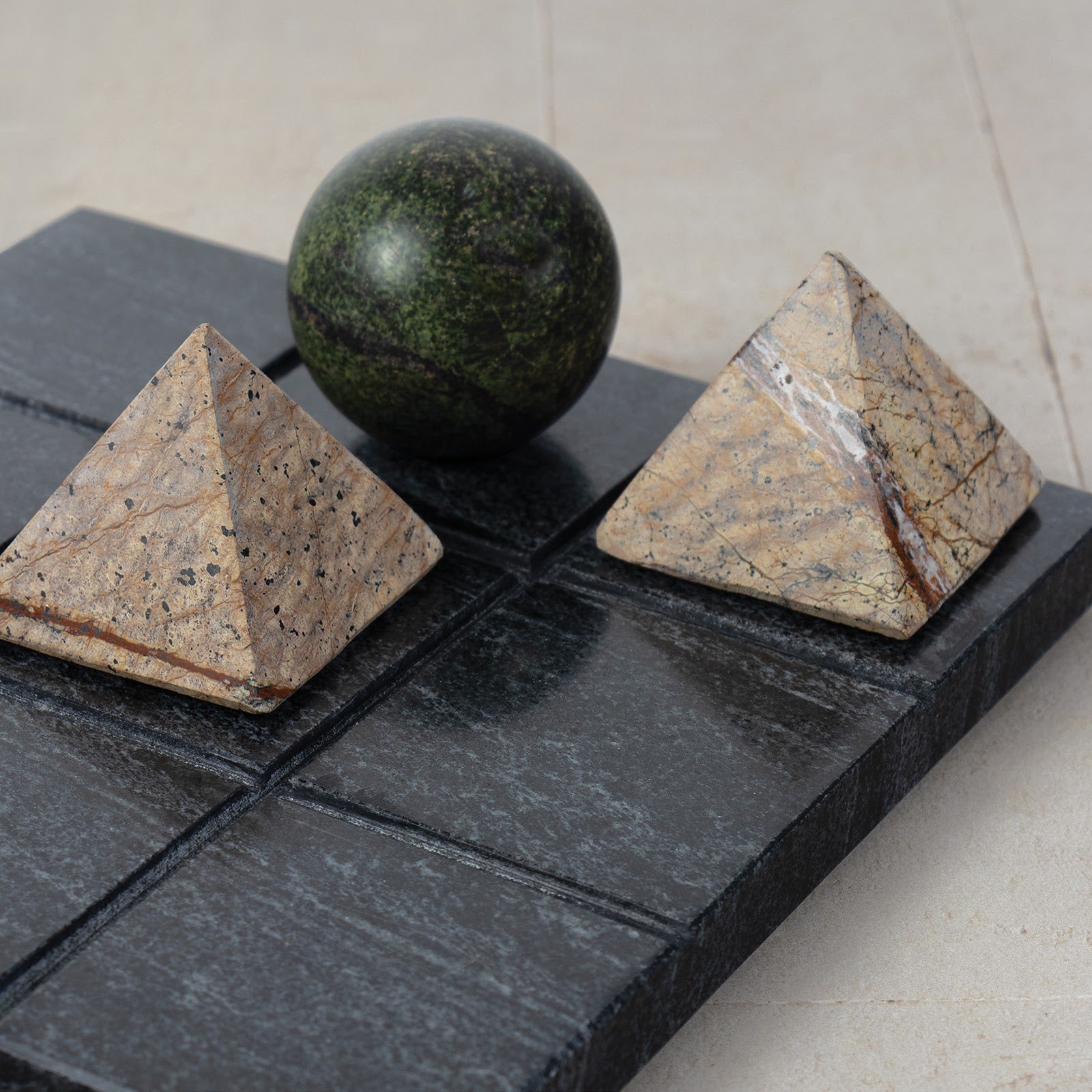 Tic Tac Toe Marble Board (Black)