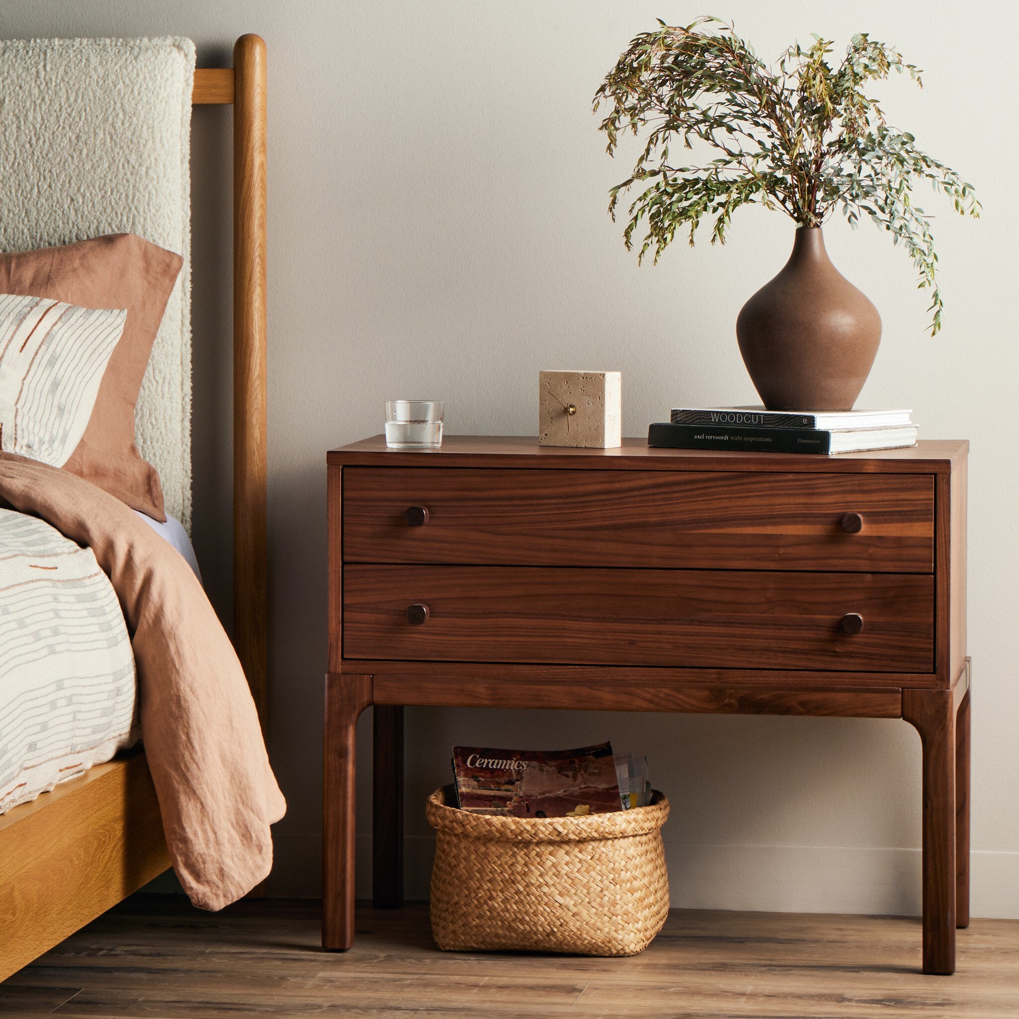Arturo Nightstand - Natural Walnut Veneer