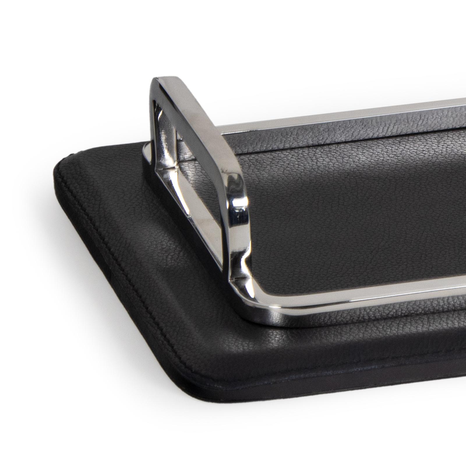 Greyson Leather Rectangle Tray Small (Polished Nickel)