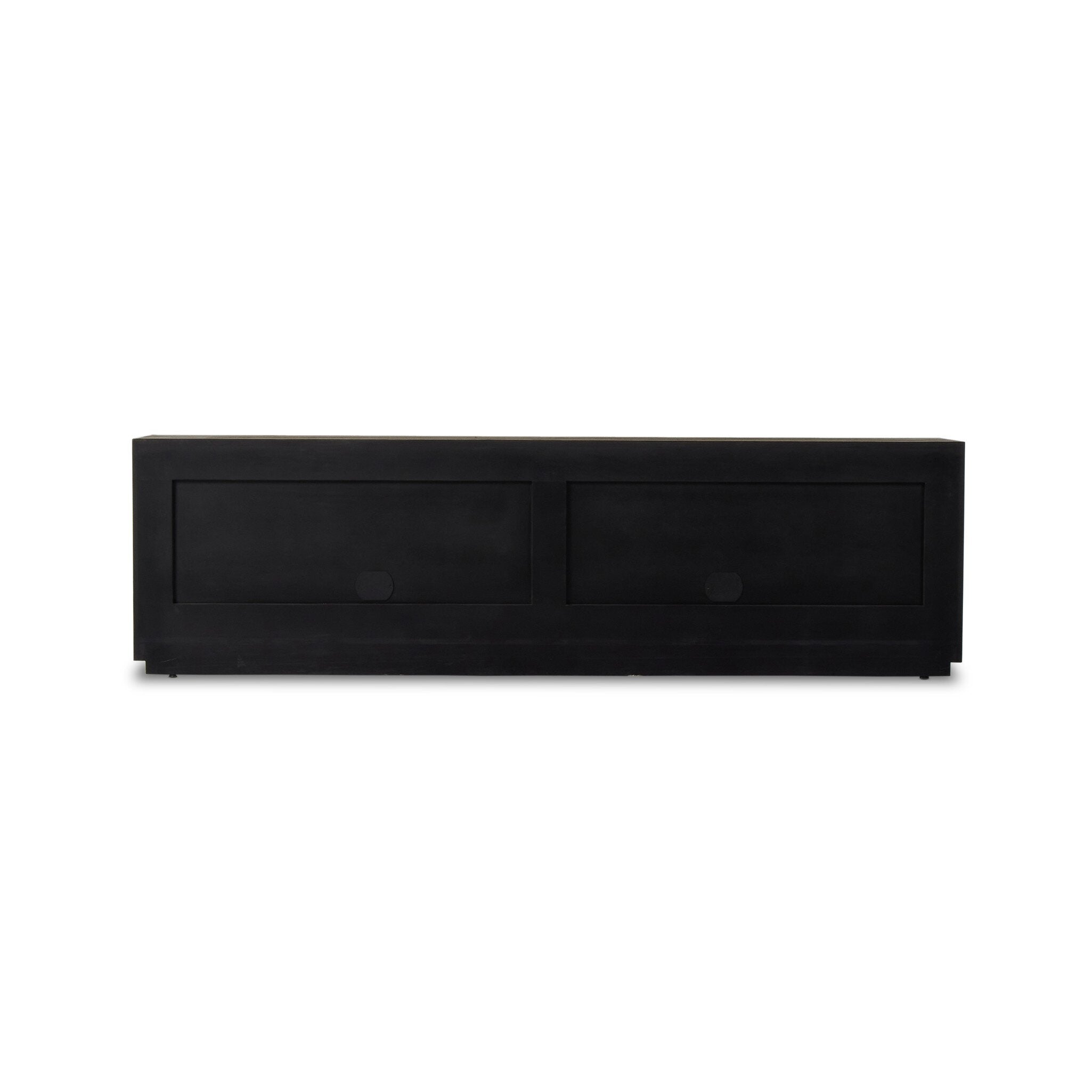 Abaso Media Console - Ebony Rustic Wormwood Oak