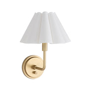 Polly Sconce Single (Natural Brass with Linen Scalloped Shade)