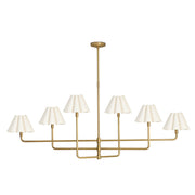 Polly Chandelier (Natural Brass with Oyster Scalloped Shade) - 2 cartons
